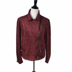 Kut from the Kloth X-Large Burgundy soft Faux Suede Moto Jacket